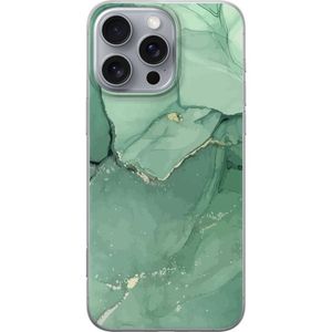 Apple iPhone 16 Pro Max Transparent Mobilskal Grön Marmor