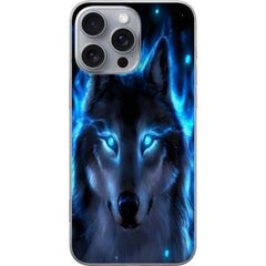 Apple iPhone 16 Pro Max Transparent Mobilskal Blå Varg