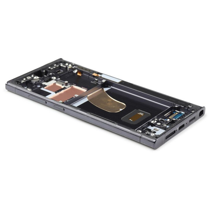 Display Pre-assembled Complete with Housing Compatible for Samsung Galaxy S23 Ultra (SM-S918B) Black Service Pack