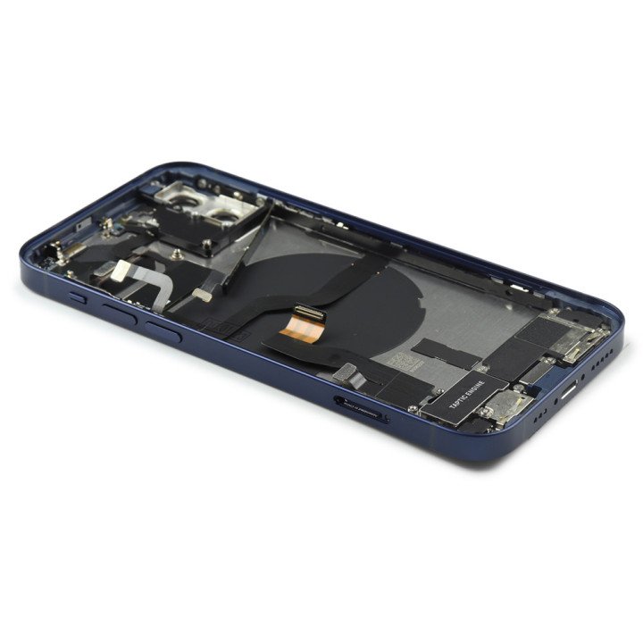 Rear Housing with small parts (EU Version) Compatible for iPhone 12 Blue Pulled