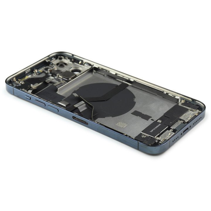 Rear Housing with small parts (EU Version) Compatible for iPhone 12 Pro Max Blue Refurbished