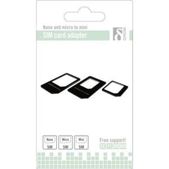 DELTACO SIM-kortadapter för micro/mini/nano SIM, svart