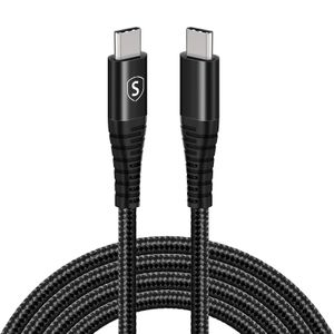 SiGN USB-C till USB-C Kabel 5A, 100W, 2m - Svart