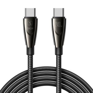 SiGN USB-C till USB-C Kabel 240W, 1.2m - Svart