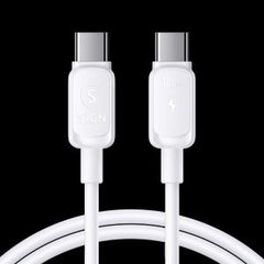 SiGN USB-C till USB-C Kabel 100W, 3m - Vit