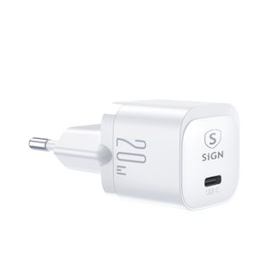 SiGN Väggladdare USB-C PD, 20W - Vit