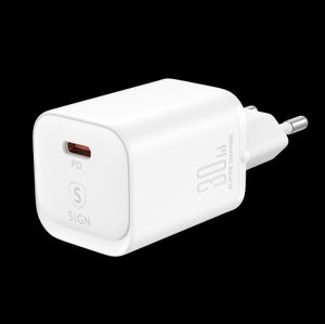 SiGN Single-Port Snabbladdare, 30W - Vit