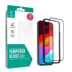SiGN Heltäckande Skärmskydd i Härdat Glas för iPhone 16 med  Monteringsram