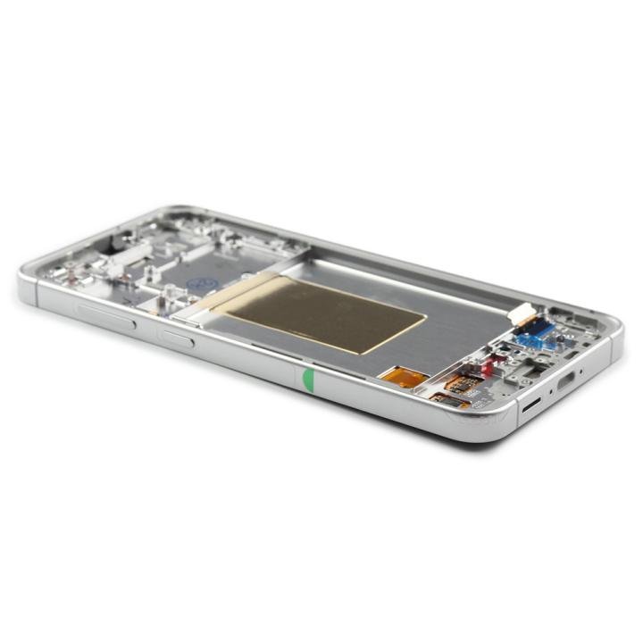 Display Assembly (Pe-Assembled) Complete with Housing Compatible for Samsung Galaxy S24 FE (SM-S721B) Silver Service Pack