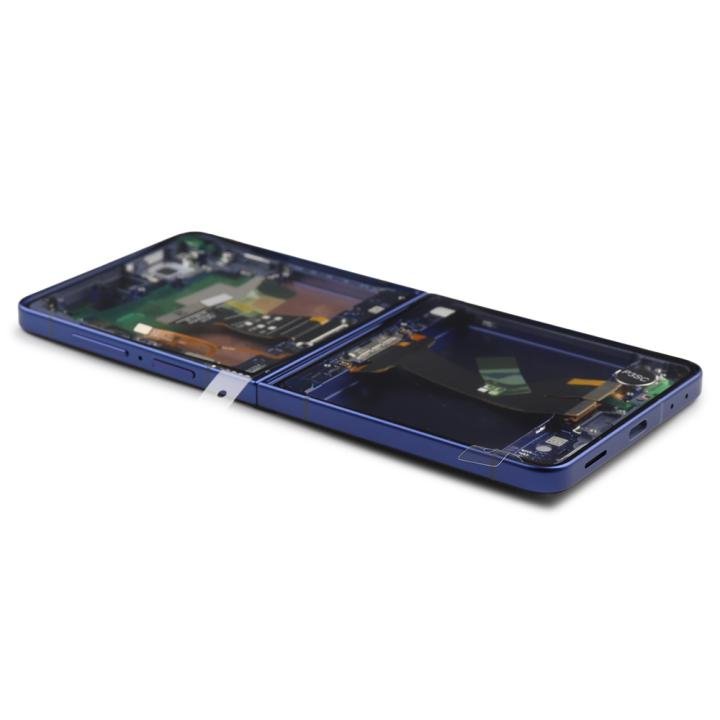 Display Assembly Complete with Housing Compatible for Samsung Galaxy Z Flip7 (SM-F766B) Blue Shadow Service Pack