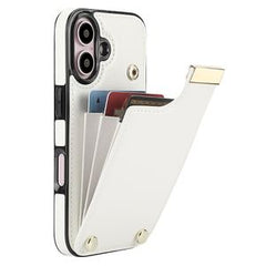 iPhone 16 Skal med plånbbok i PU-läder - Vit