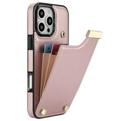 iPhone 16 Pro Skal med plånbbok i PU-läder - Rosa
