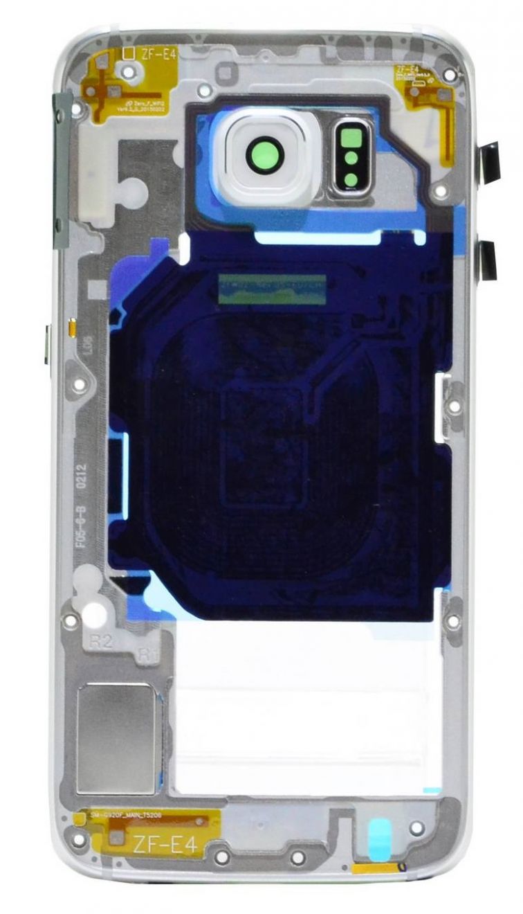Galaxy S6 (SM-G920F) Middle frame and camera lens, white