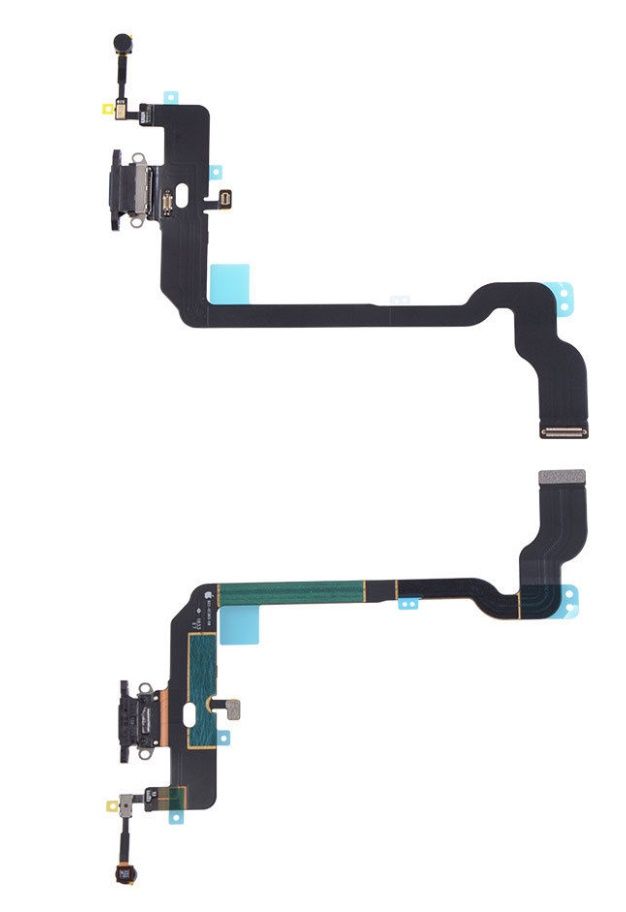 iPhone XS, USB Charging Port+Mic Headphone Jack Flex, Black
