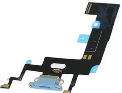 iPhone XR Charging Dock Flex Cable With Main Microphone Blue