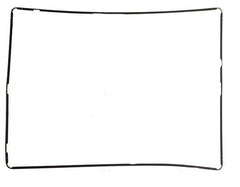 iPad 3 Digitizer Ram med Eftermarknad Adhesive - Svart