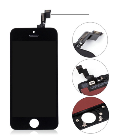 iPhone 5S, LCD screen, AC Factory, black