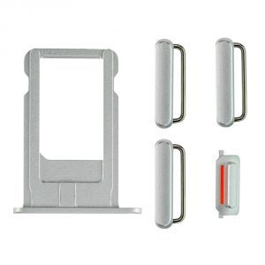 iPhone 6 Plus Sidoknapps Set med Sim Fack - Silver
