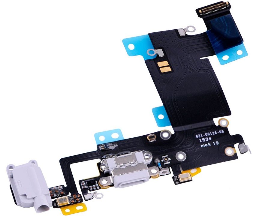 iPhone 6S Plus hörlursuttag + lightning flex kabel-Ljus Grå