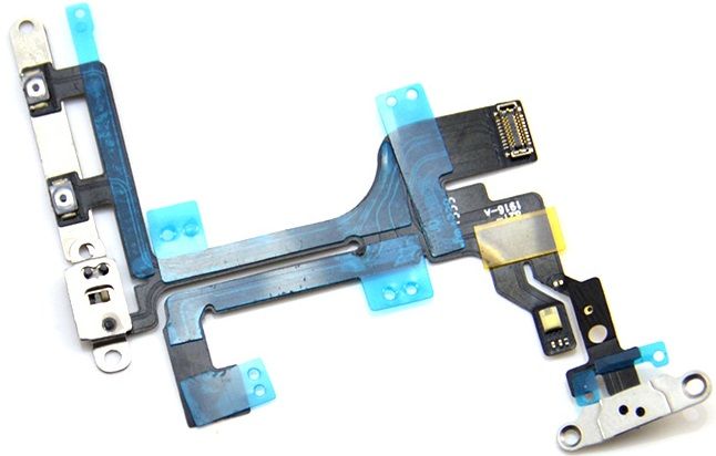 iPhone 5C Ström PÅ / AV kontroll Flexkabel med metallplatta