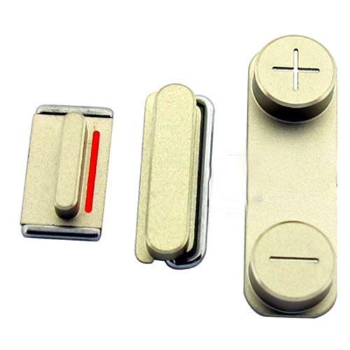 iPhone 5S/SE Side Button Set, guld (Ström + volym + Mute)