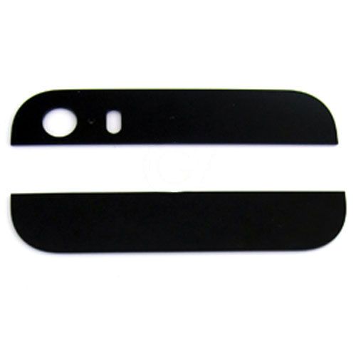 iPhone 5S topp & botten bezel/uppsättning Baksida i svart