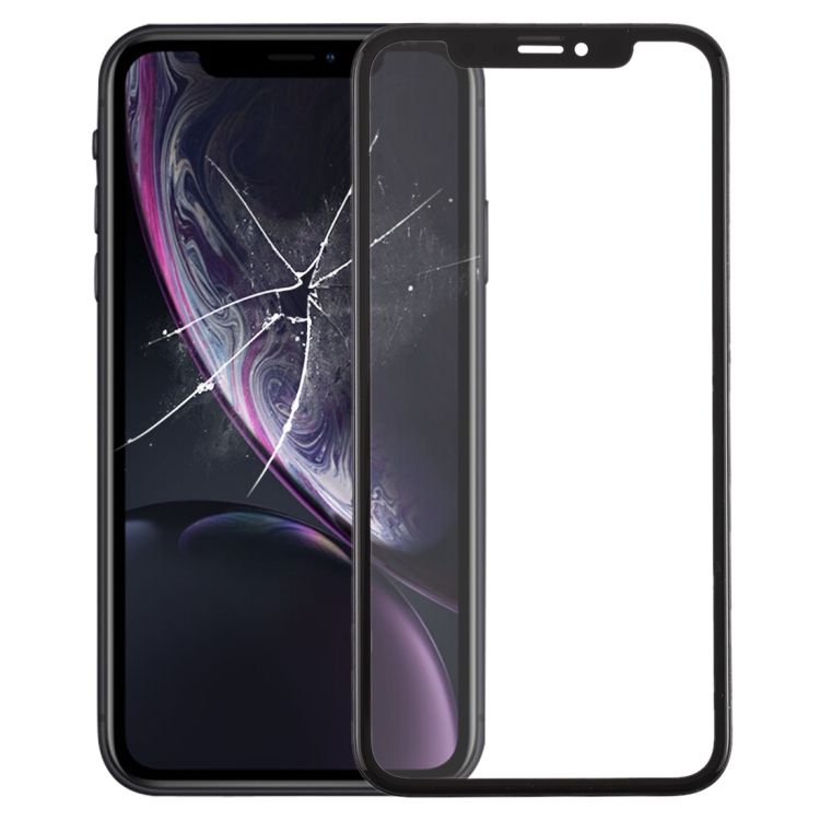 iPhone XR Front Glass with Frame Bezel assembled OCA Film