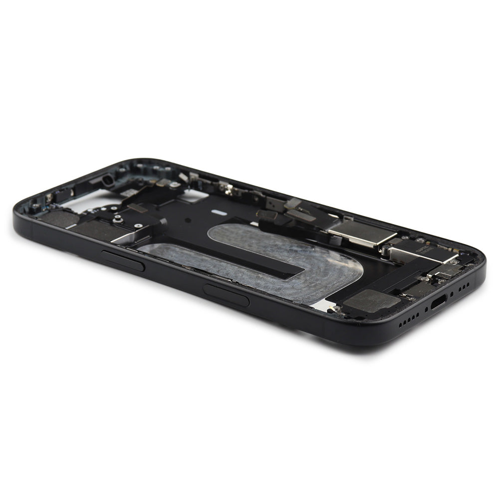 Middle Frame With Power And Volume Button (US Version) For iPhone 16 Black Pulled