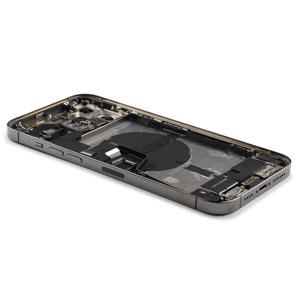 Rear Housing with small parts (EU Version) For iPhone 12 Pro Max Black Pulled B