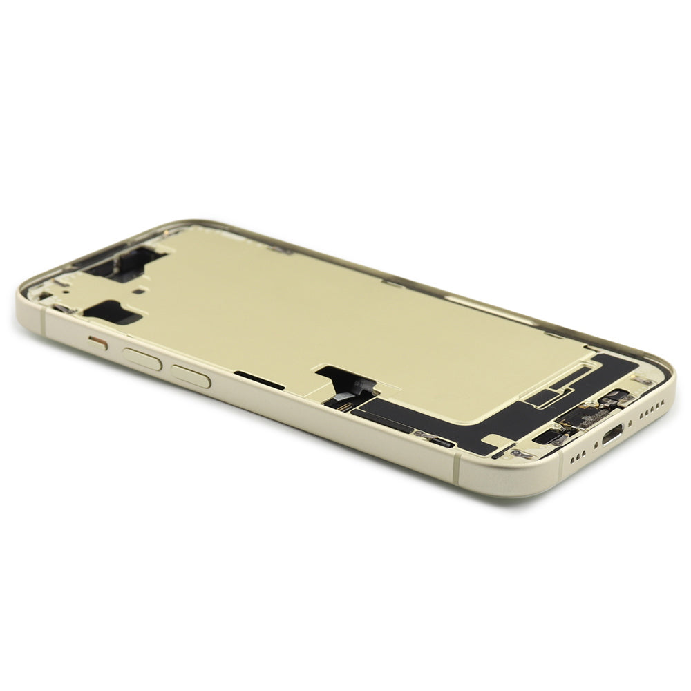 Rear Housing with small parts (US Version) For iPhone 15 Yellow Titanium Pulled