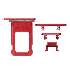 iPhone XR Side Buttons Set with Single SIM Card Tray - Red