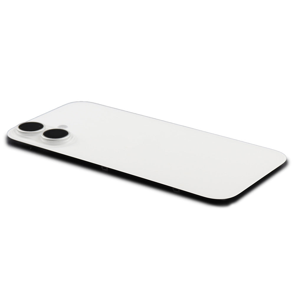 Back Cover incl. Camera lens, Flash Light and Wireless Charging For iPhone 16 White Pulled