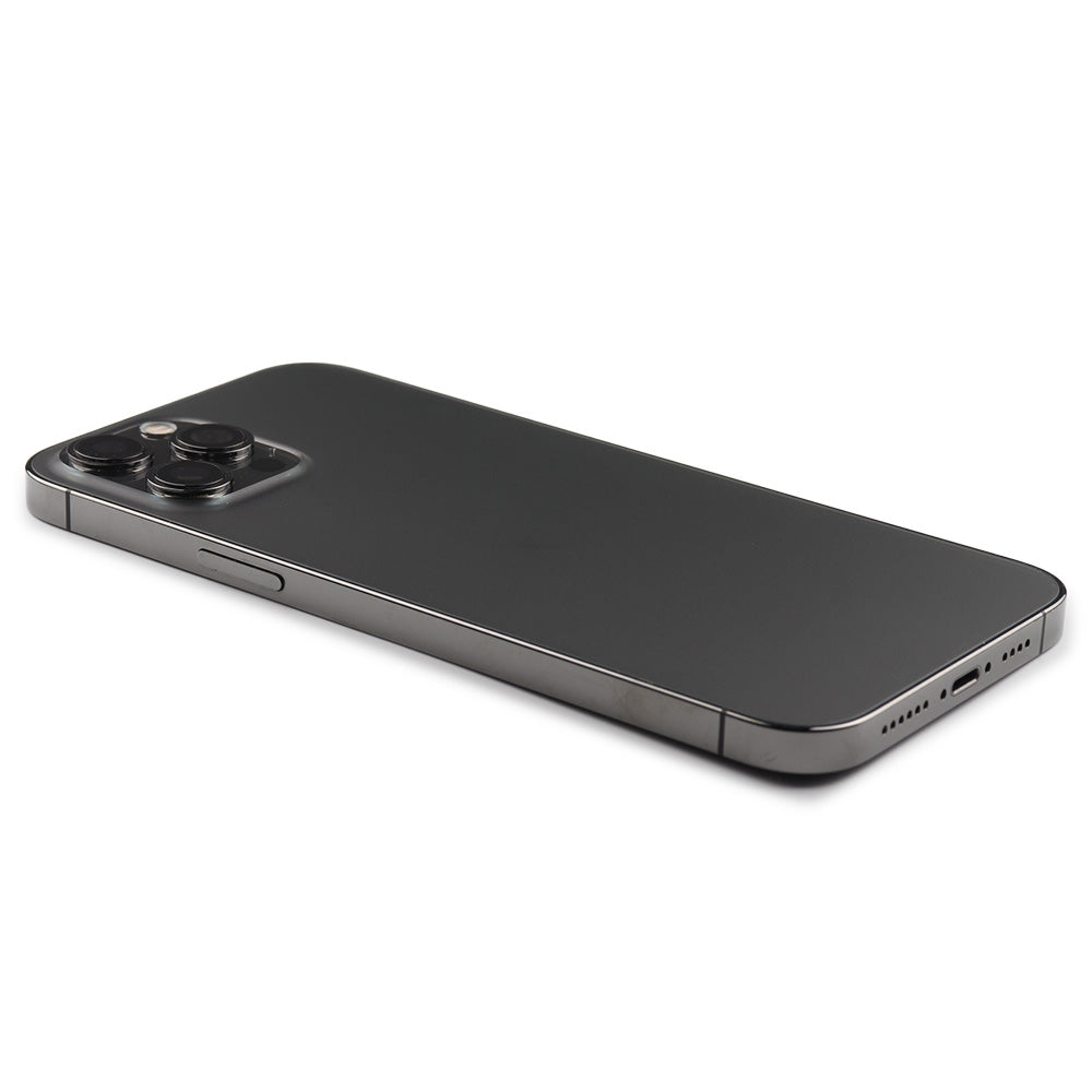 Rear Housing with small parts (EU Version) For iPhone 12 Pro Max Black Pulled B