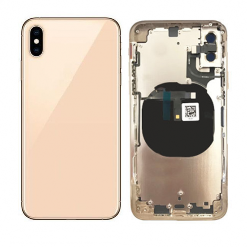 Baksida med ram, kameralins, knappar, vattentät tejp, batteritejp - iPhone XS