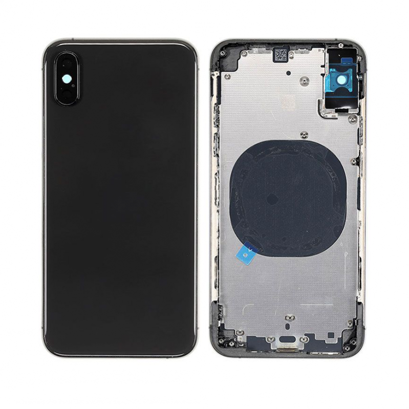 Baksida med ram, kameralins, knappar, vattentät tejp, batteritejp - iPhone XS