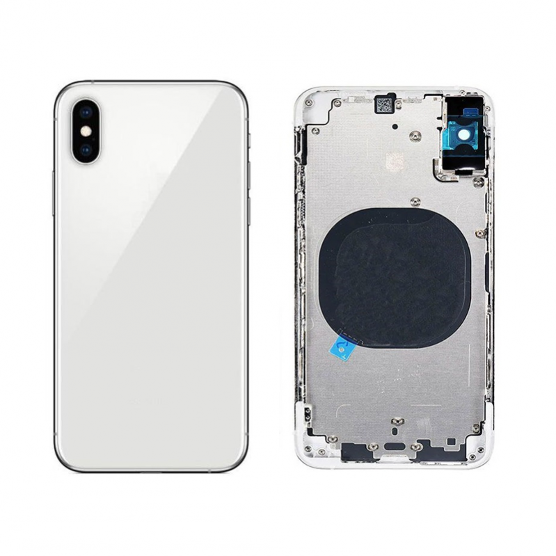 Baksida med ram, kameralins, knappar, vattentät tejp, batteritejp - iPhone XS