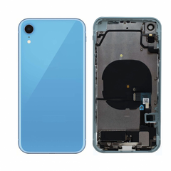 Komplett baksida med ram, kameralins, smådelar, flexkablar, knappar, vattentät tejp, batteritejp - iPhone XR