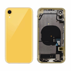 Komplett baksida med ram, kameralins, smådelar, flexkablar, knappar, vattentät tejp, batteritejp - iPhone XR